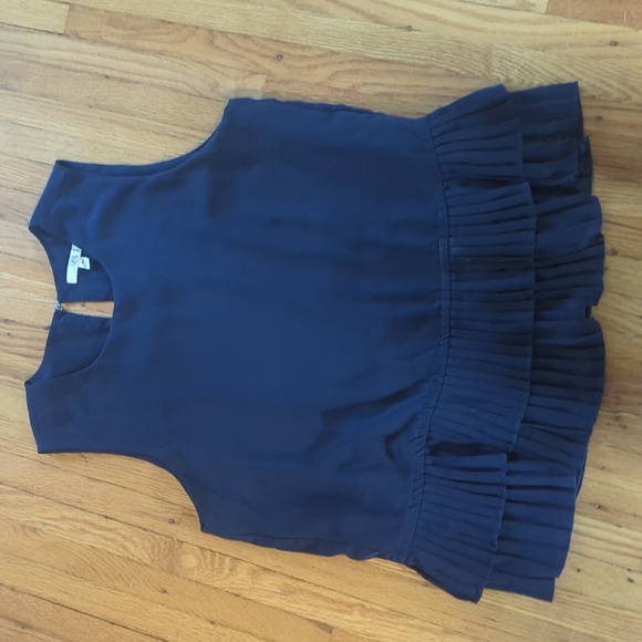 Q & A Tops - 5 for $25: Navy Blue Peplum Shell Tank - Size Medium